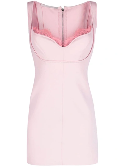 Stella Mccartney Lace-trim Mini Dress In Pink