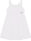 Dolce & Gabbana Logo-plaque Cotton Sundress In White