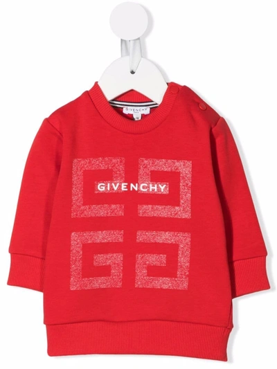 Givenchy Babies' Logo-print Cotton Sweatshirt In Red