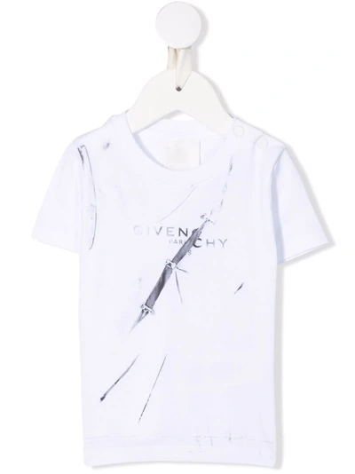 Givenchy Kids' White Unisex T-shirt With Print In Bianco