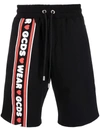 Gcds Cute Tape Logo Drawstring Shorts In Black
