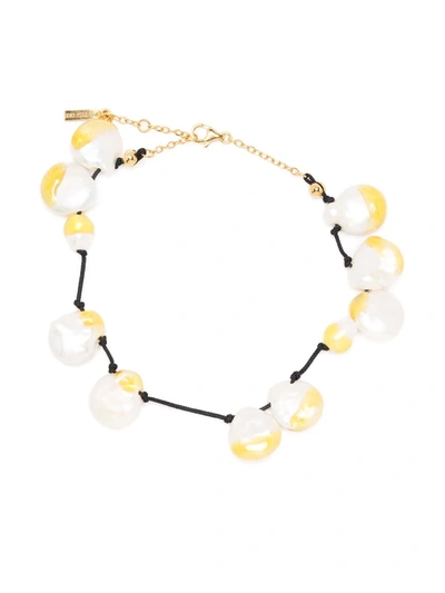 Panconesi Vacanza Pearl Anklet In Yellow