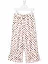 Simonetta Graphic-print Wide-leg Trousers In Neutrals