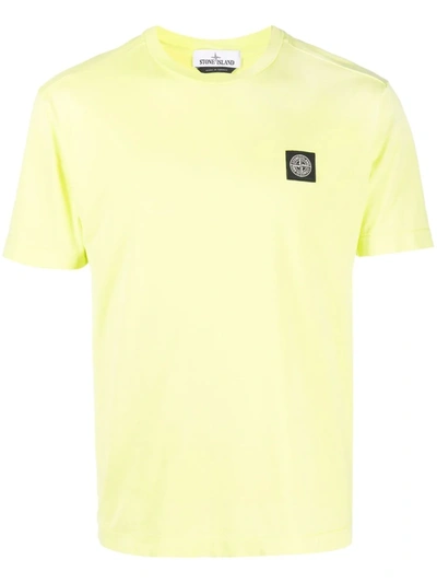 Stone Island Lemon Yellow T-shirt With Logo Patch Ss21