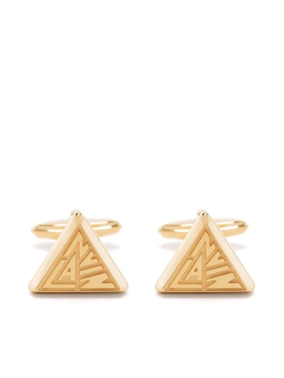 Lanvin Logo-plaque Cufflinks In Gold