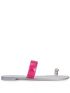 Giuseppe Zanotti Crystal-embellished Flat Toe-ring Sandals In Pink