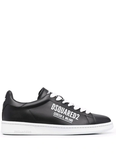 Dsquared2 Logo-print Low-top Sneakers In Nero E Bianco