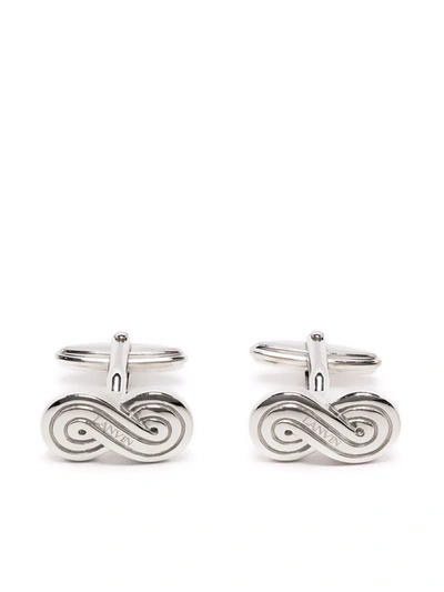Lanvin Swirl Charm Cufflinks In Silver