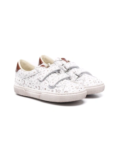 Pèpè Kids' Logo Touch-strap Trainers In White