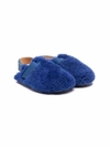 Pèpè Slingback Shearling Slippers In Blue