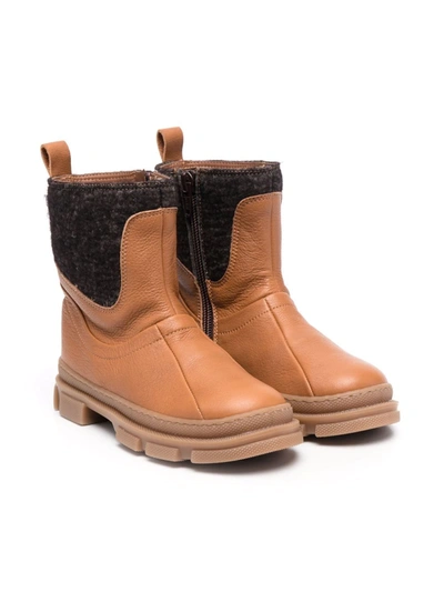 Pèpè Kids' Slip-on Ankle Boots In Brown