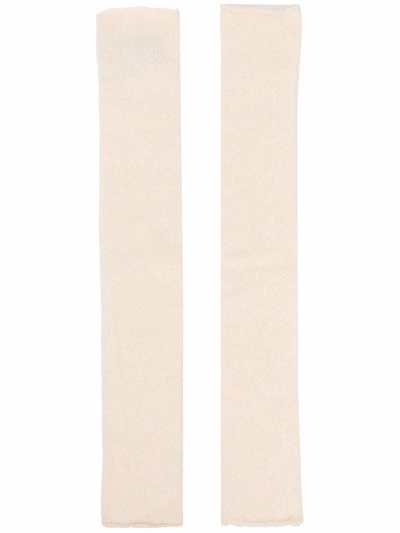Roberto Collina Knitted Leg Warmers In Neutrals