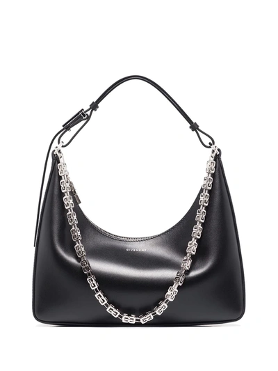 Givenchy Small Moon Cut Out Shoulder Bag In Black