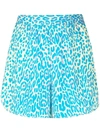 Stella Mccartney Shorts With Animal Print In Blue