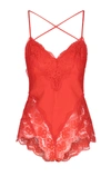 Zimmermann Bodysuit Top With Lace In Red