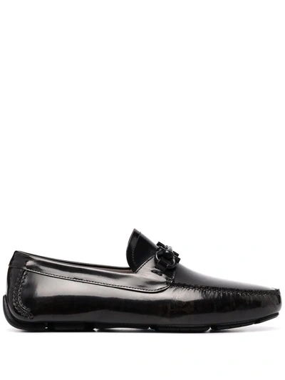 Ferragamo Paris Leather Loafers In Brown