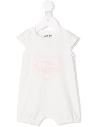 Kenzo Babies' Tiger-print Organic-cotton Romper In White