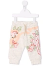 Kenzo Jungle-print Trackpants In Neutrals