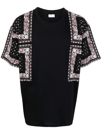 Etro Bandana-print Cotton T-shirt In Black