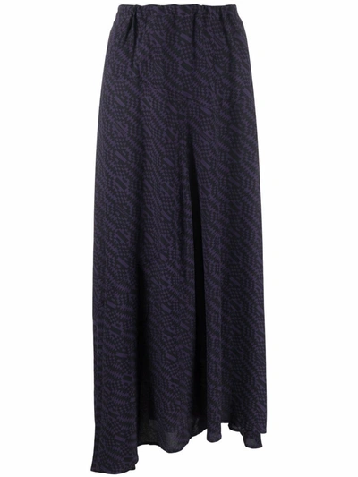 Isabel Marant Étoile Alona Geometric-print Midi Skirt In Purple