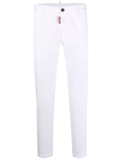 Dsquared2 Mid-rise Straight-leg Trousers In White