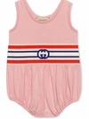 GUCCI GG-BAND SMOCKED ROMPER