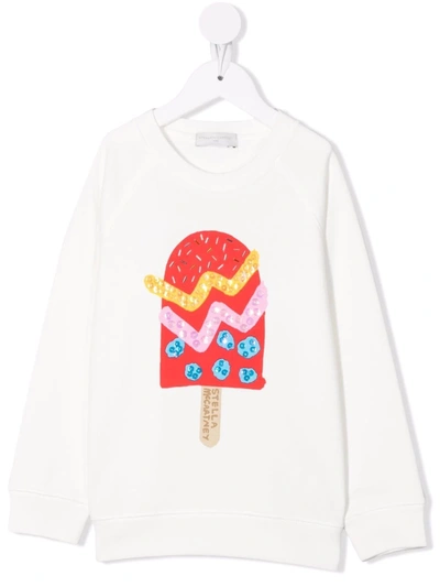 Stella Mccartney Kids' Ice Cream-motif Cotton Sweatshirt In White