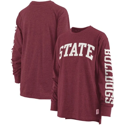 Pressbox Women's  Maroon Mississippi State Bulldogs Two-hit Canyon Long Sleeve T-shirt
