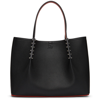 Christian Louboutin Black Grained Leather Small Cabarock Tote Bag In Rocket