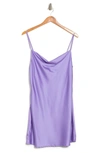 Know One Cares Satin Mini Slip Dress In Lavender