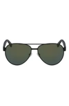 Lacoste 60mm Aviator Sunglasses In Green Matte