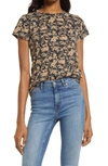 Rag & Bone Poppy Print Organic Cotton Top In Camel Multi
