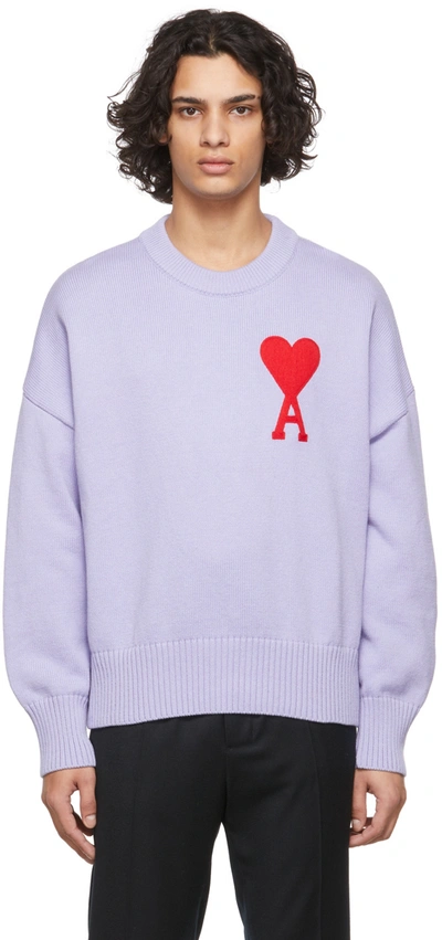 Ami Alexandre Mattiussi Purple Ami De Cœur Sweater In Lila/504