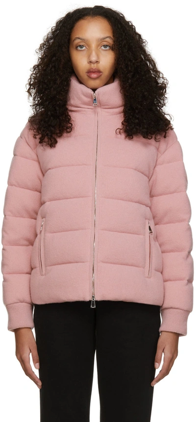 Moncler Pink Cashmere Blend Jacket In 516 Pink