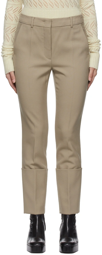 Sportmax Beige Woolmark Peonie Pants In Grey