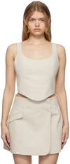 Anna Quan Women's Maya Cotton-linen Corset Top In Cloud