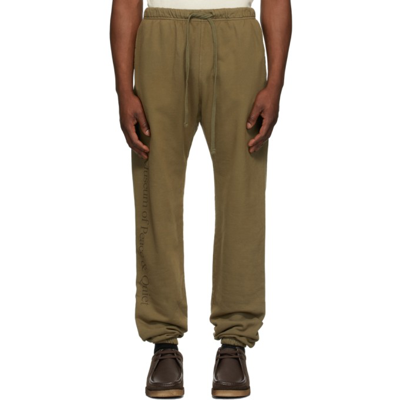 Museum Of Peace And Quiet Green Mopq Lounge Pants In Olive