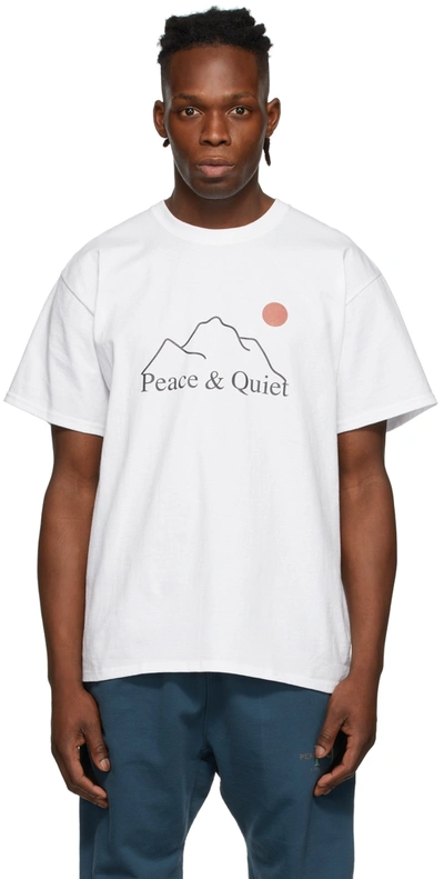Museum Of Peace And Quiet White 'l'horizon' T-shirt