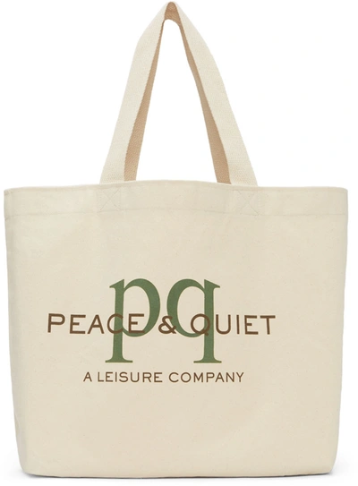 Museum Of Peace And Quiet Beige Leisure Company Tote In Canvas