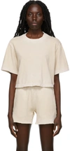 Cotton Citizen Beige Tokyo Crop T-shirt In Oatmeal