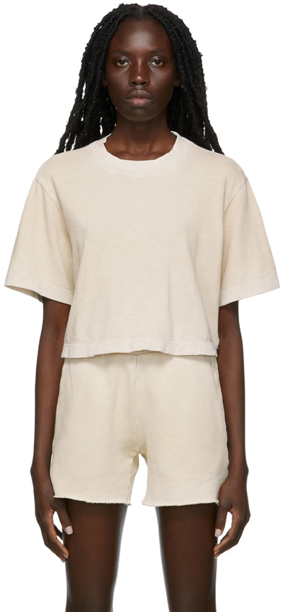 Cotton Citizen Beige Tokyo Crop T-shirt In Oatmeal