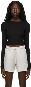 Cotton Citizen The Verona Ribbed Cotton-blend Top In Jet Black