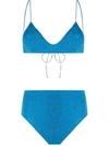 Oseree Oséree X Gente Roma High-waisted Bikini In Blue