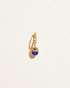 Piercing Inlay Scarab Huggie In Gold/blue
