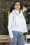 Carmen Sol Cervinia Pure Cashmere Scarf Shawl In White