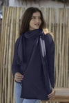 Carmen Sol Cervinia Pure Cashmere Scarf Shawl In Navy