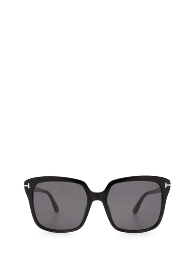 Tom Ford Ft0336 Havana Sunglasses In Shiny Black
