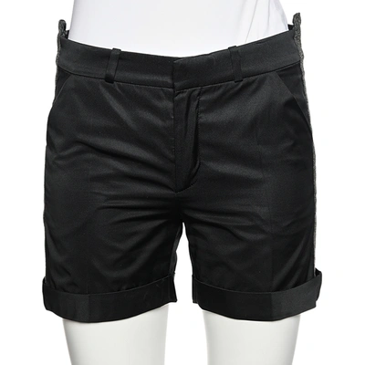 Pre-owned Balenciaga Black Synthetic Side Trim Detail Shorts S