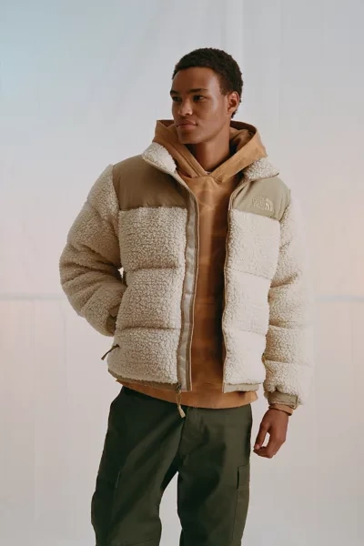 The North Face Nuptse Sherpa Puffer Jacket In Tan