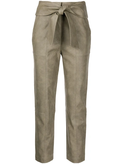 Simkhai Tie-waist Slim Straight Trousers In Grün